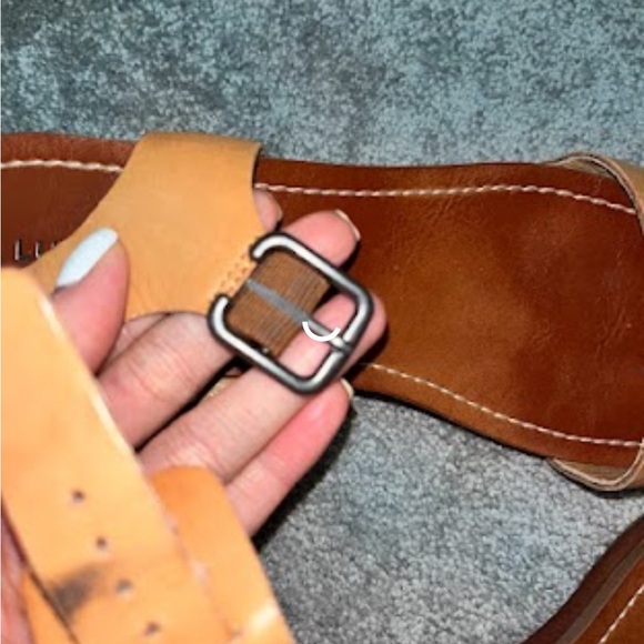 Lucky Brand Leather Hannela Wooden Studded Sandal with wooden sole. size 9/39 - Picture 8 of 13